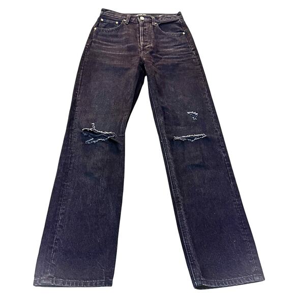 Denim Forum The Joni HIgh Rise Loose Button Fly Denim Jeans Black Size 23 x 29L - Picture 2 of 9